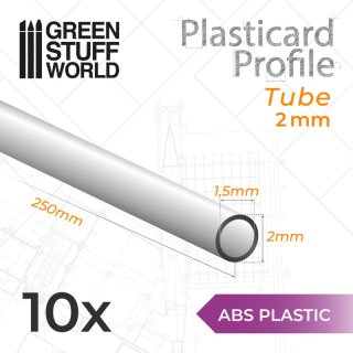 ASA Polystyrol-Profile ROHRPROFIL RUND Plastikcard 2 mm